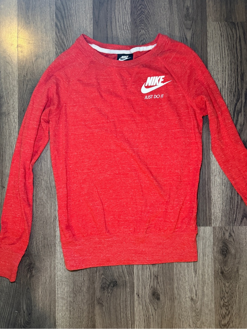 Nike Men’s Red Crewneck Sweatshirt with White Logo